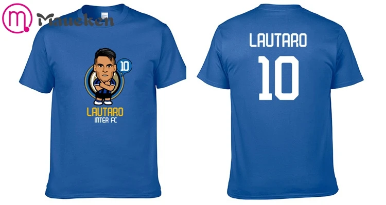 Новинка года; Romelu Lautaro 10 inter milan; футболка с героями мультфильмов; хлопковая футболка с короткими рукавами для фанатов; подарок