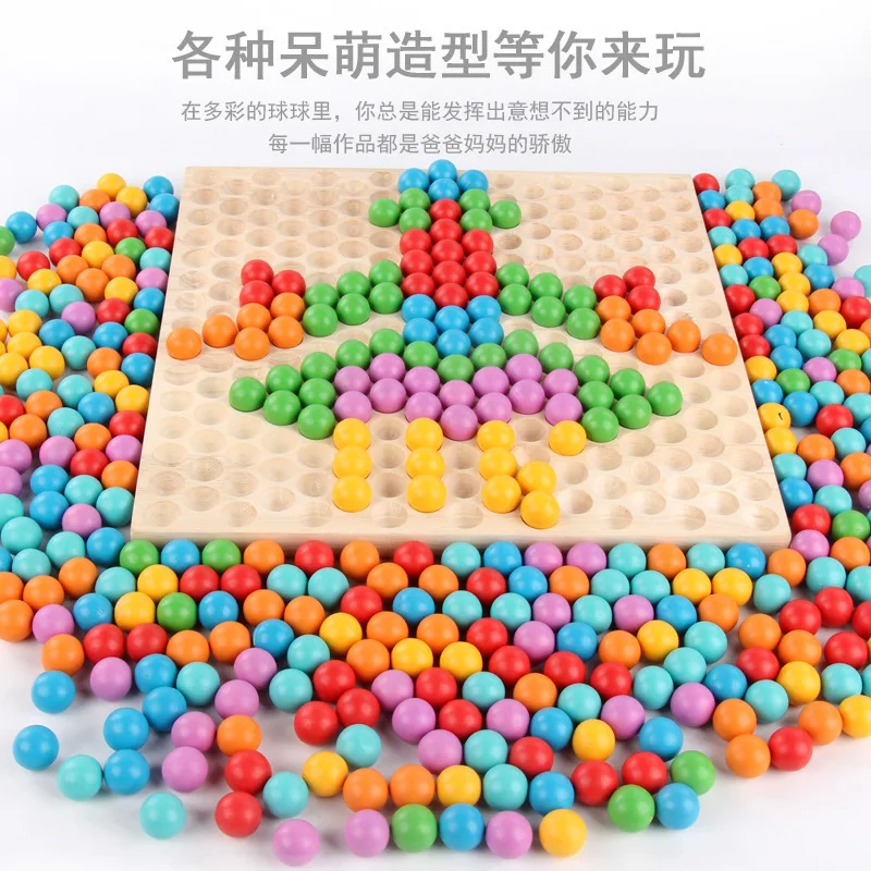 

Ball Big Battle Wooden Educational Early Childhood Toy Creative Flexible Assembling Ball jia zhu Mapping Game