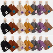 

1PC Knitted Beanies for Women Fashion Solid Skullies Beanies XO Patch Couple Street All-match Female Winter Cold Hat Pile Hat