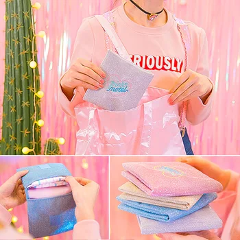 

New Women Cute Sanitary Pad Organizer Purse Holder Napkin Towel Storage Bags heart Harajuku Girl Sanitary Napkin Bag Pouch Case
