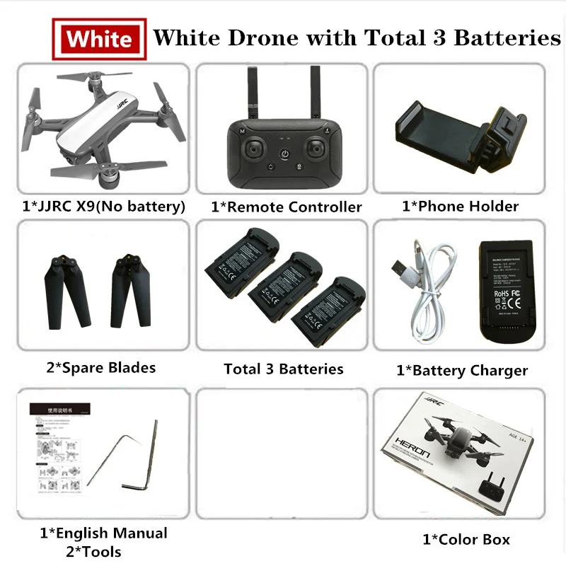 White-Color Box-3 Fly Dream JJRC X9 Pro Дрон GPS Дроны с камерой HD 5G Дрон бесщеточный оптический поток позиционирования высота удержания следование Квадрокоптер - Цвет: White-Color Box-3