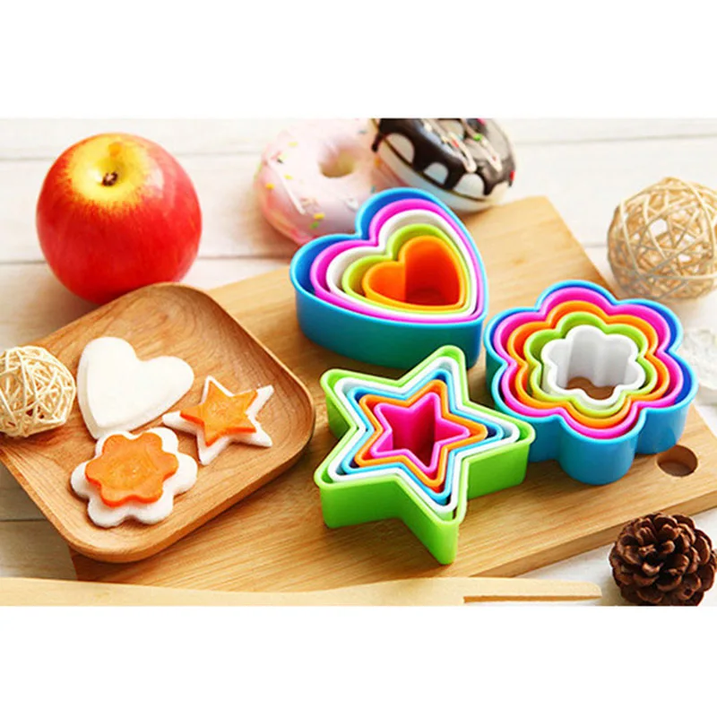 Confectionery Pastry Tools Heart Christmas Tree Cookies Molds Set Plastic Cake Mould Biscuit Plunger Forms Cookies Bakery Tools