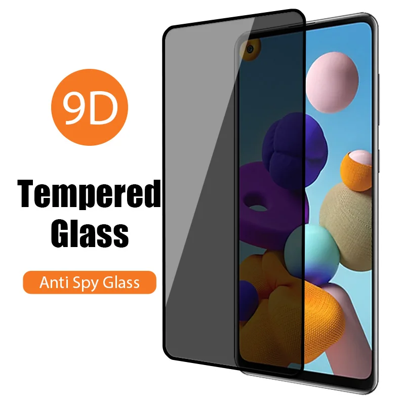 9D Anti-spy Protective Glass For Samsung A51 71 50 70 10 20 30 40 10E 20E Tempered A02S 21S 30S 50S 70S 11 12 | Мобильные телефоны