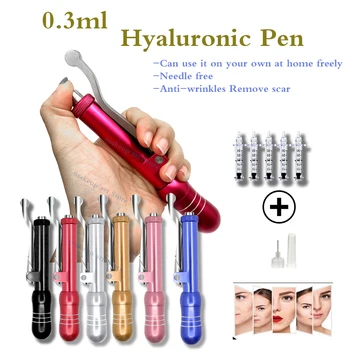 

0.3ml 6 color High Pressure Atomizer hyaluron pen hyaluronique pen for lip filler anti-wrinkle meso Mesotherapy Gun lifting face