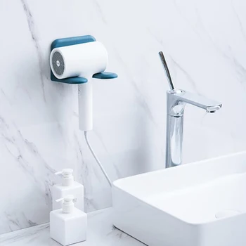 

High Quality 2020 Innovative Wall-mounted Hair Dryer ABS bathroom Shelf Storage Hairdryer Holder For Hairdryer Organizer