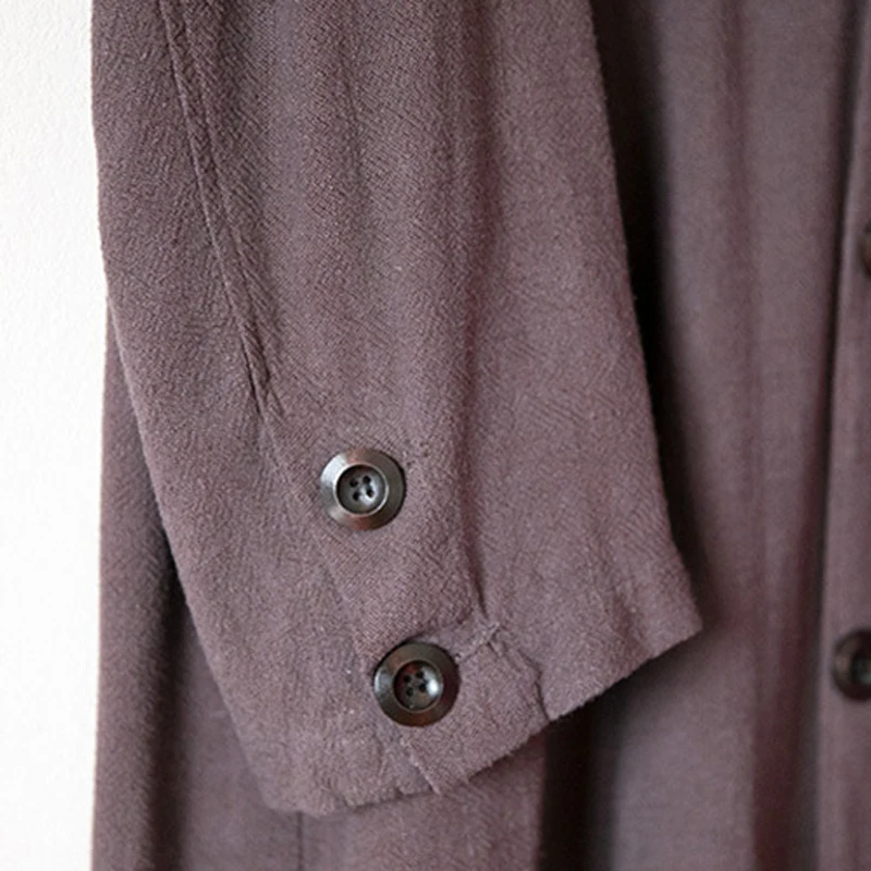 Johnature осеннее свободное ретро пальто с карманами, однобортное пальто размера плюс, новинка, простое удобное Женское пальто с длинным рукавом
