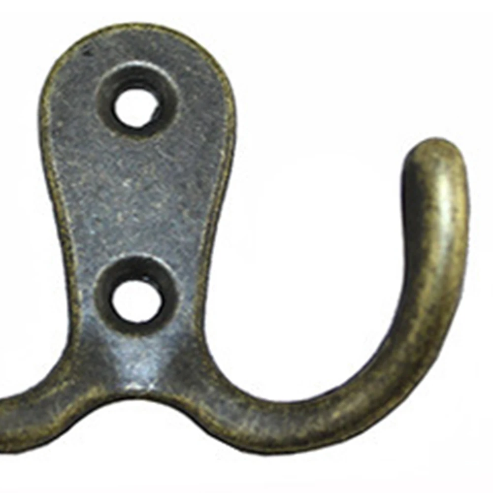 

20pcs/pack Wall Mount Robe Hook With Screws Rustic Cloth Hanger Retro Durable Utility Hat Bedroom Coat Cabinet Double Prong Home