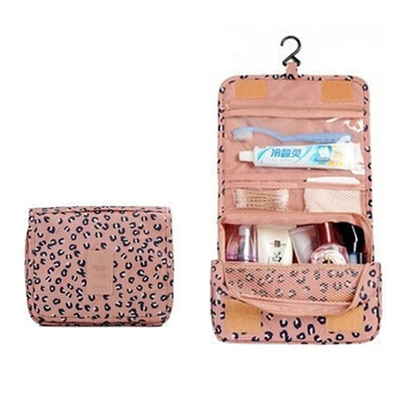 Women Hanging Cosmetic Bag Multifunction Zipper Women's Makeup Toiletry Bag Solid Color Ladies Portable Durable Wash Pouch