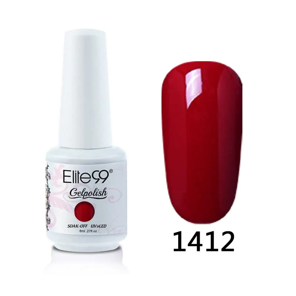 Elite99 8 мл Гель-лак для ногтей Vernis Полупостоянный лак для ногтей УФ-гель лак для ногтей эмаль для маникюра Лак для ногтей - Цвет: 1412