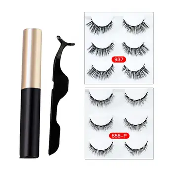 

Magnetic Eyelashes Eyeliner Eyelash Curler Set 5 Magnet Natural Long Magnetic False Eyelashes 3 Pair With Magnetic Eyeliner