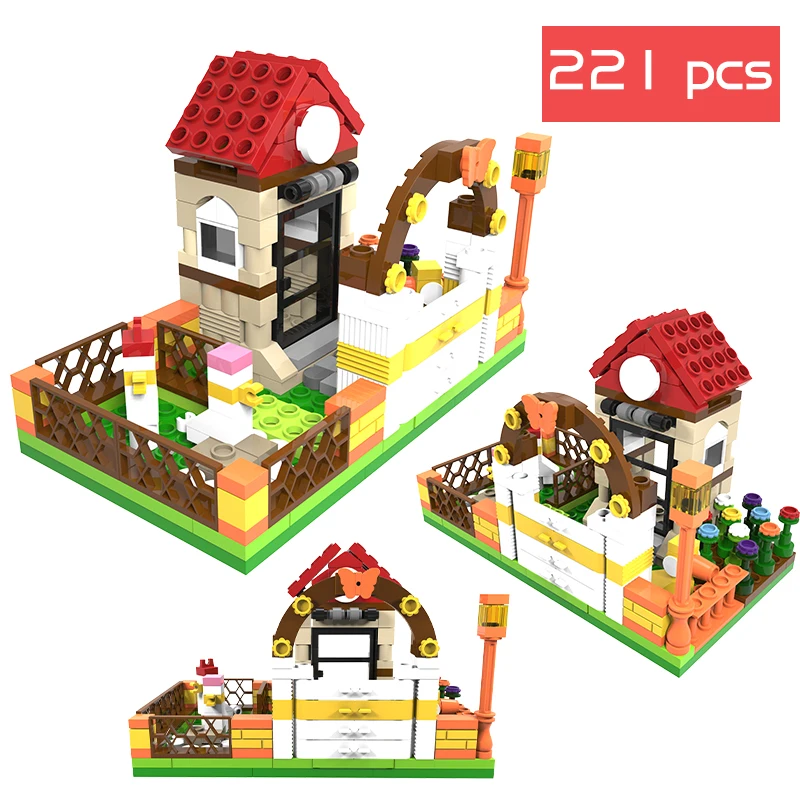 

Big Size Building Blocks Technic Farm Constructor Enlighten Educational Classic Garden Model Bricks Toys for Children Kids Fifts