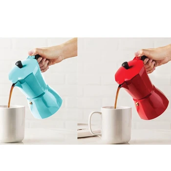 

Italian Aluminum Coffee Maker Moka Espresso Percolator Countertop Pot 300ML Stovetop Kitchen Tools