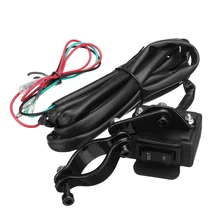2.5m moto treuil bascule pouce interrupteur fil avec support de montage guidon télécommande Kit pour ATV UTV treuil accessoires