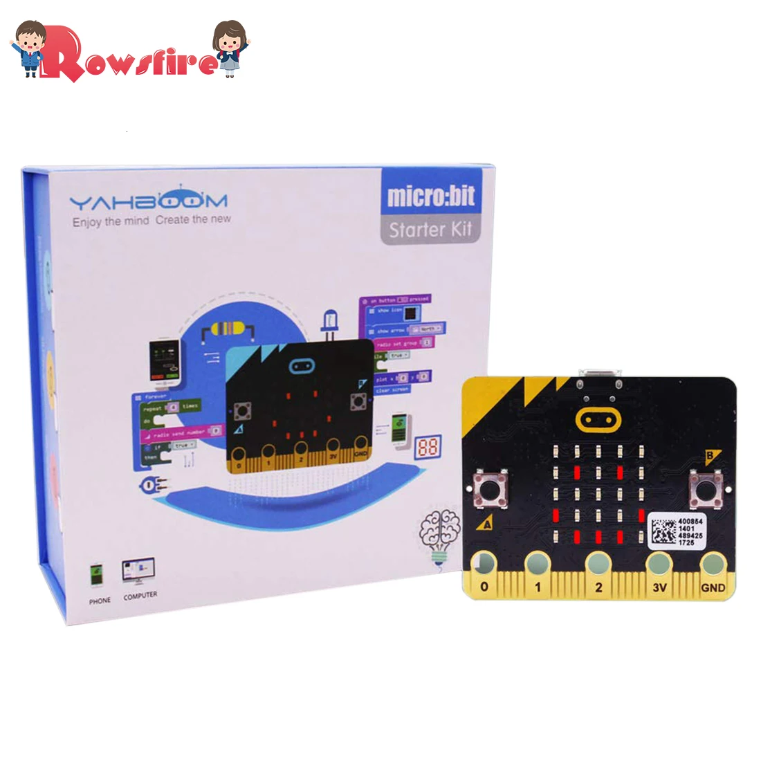 

2Type 1 Pcs Micro:Bit Kit Starter Learning Kit Micro Bit Board Graphical Programmable STEM Toys With Guidance Manual For Kids