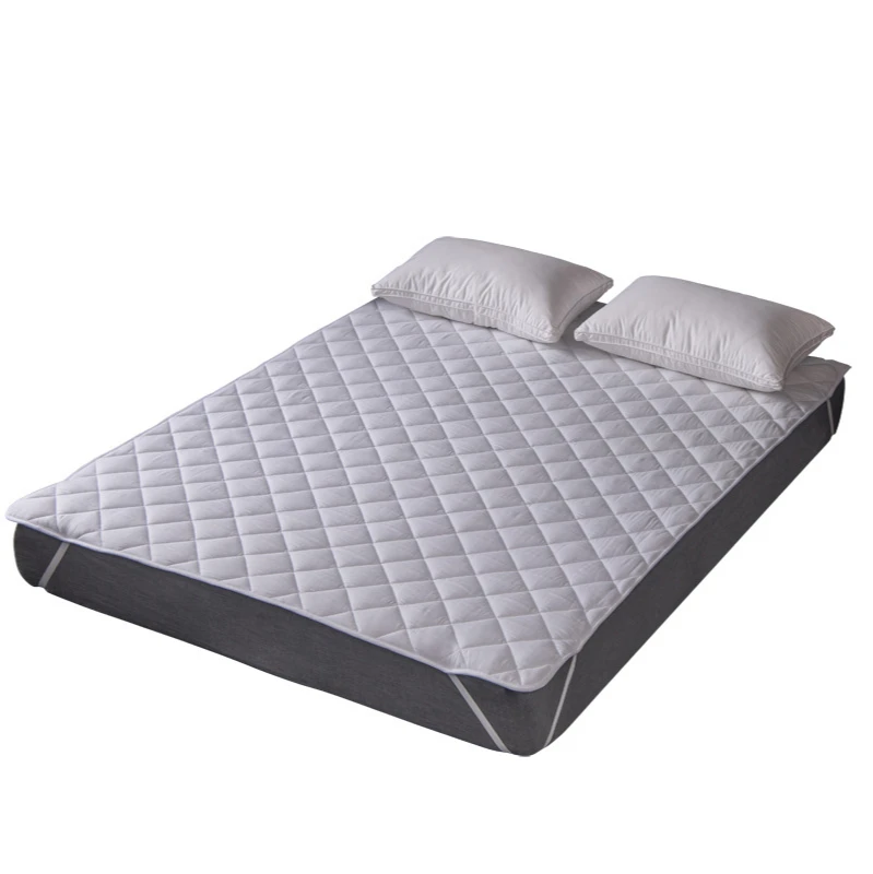 Non-Slip Mattress Topper Solid Quilted Mattress Pad Cover Super Soft Breathable Protector with 4 Corner Elastic Belt