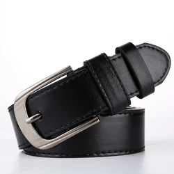 PU Leather Men's Belts Alloy Pin Buckle Fashion Luxury Designer Faux Leather Belt For Men New Simple Business Jeans Waistband