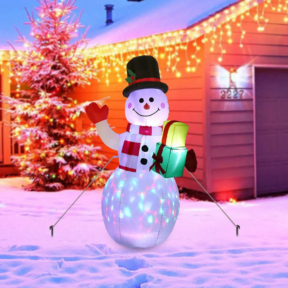 

1.5m Inflatable Snowman Blow Up Christmas Decorations with LED Lights for Home Yard Shopping Malls Xmas Party Decor EU Plug