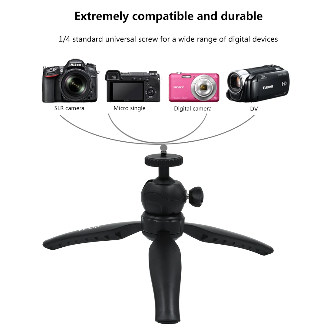 Портативный Настольный мини-штатив для маленького телефона, Настольный Штатив для Vlog, беззеркальная камера, смартфон со съемной 360 шаровой головкой