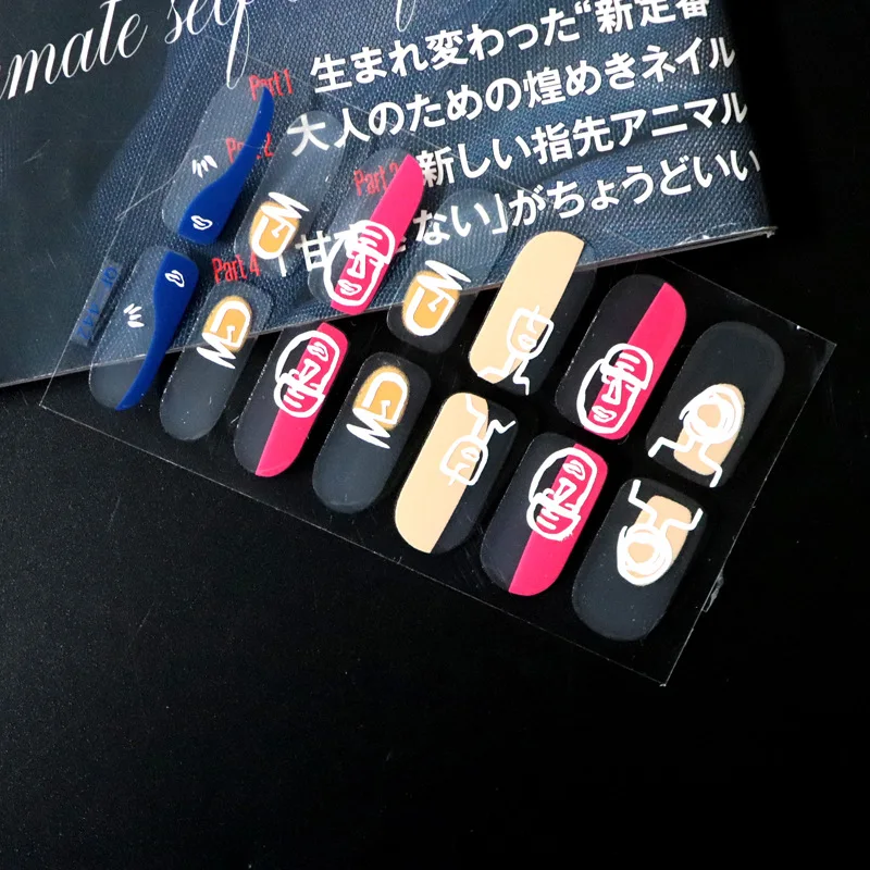 QF-442 1 Sheet Nail Art Sticker Mix Design Adhesive Wraps Full Cover DIY Stickers 3D Manicure Decoration Tips Decal for Women Wholesale - Цвет: QF-442