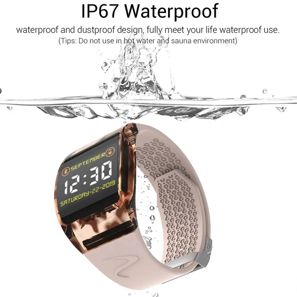 P63 Curved Screen Sports Smart Bracelet Step Counter Deep Waterproof Bluetooth Wristband Heart Rate Blood Pressure Monitor Watch