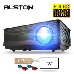 ALSTON M5 M5W Full HD 1080P проектор 4K 6500 люмен кинопроектор проектор Android WiFi Bluetooth hdmi VGA AV USB с подарком