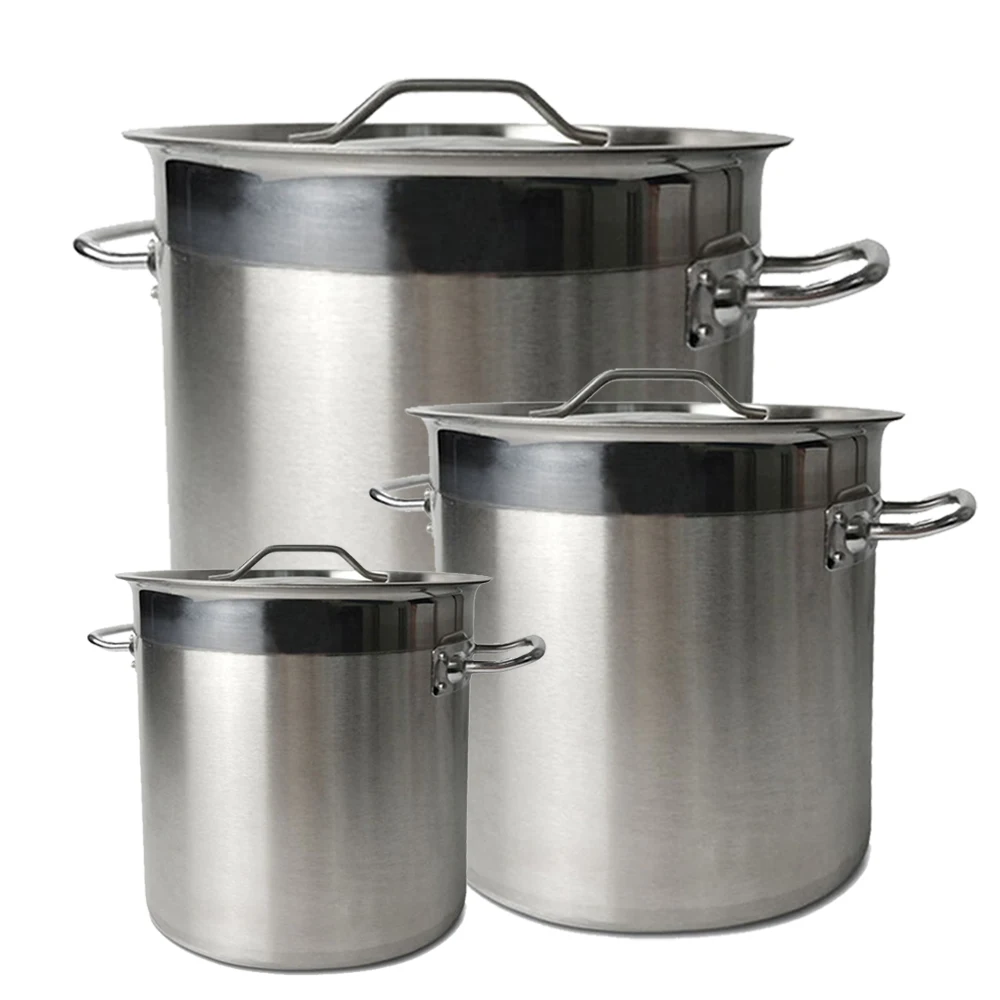 

6/12/17/25/36/50L Commercial soup bucket stew stock pot kitchen restaurant barrel cookware cooking stainless steel Boiling Pan