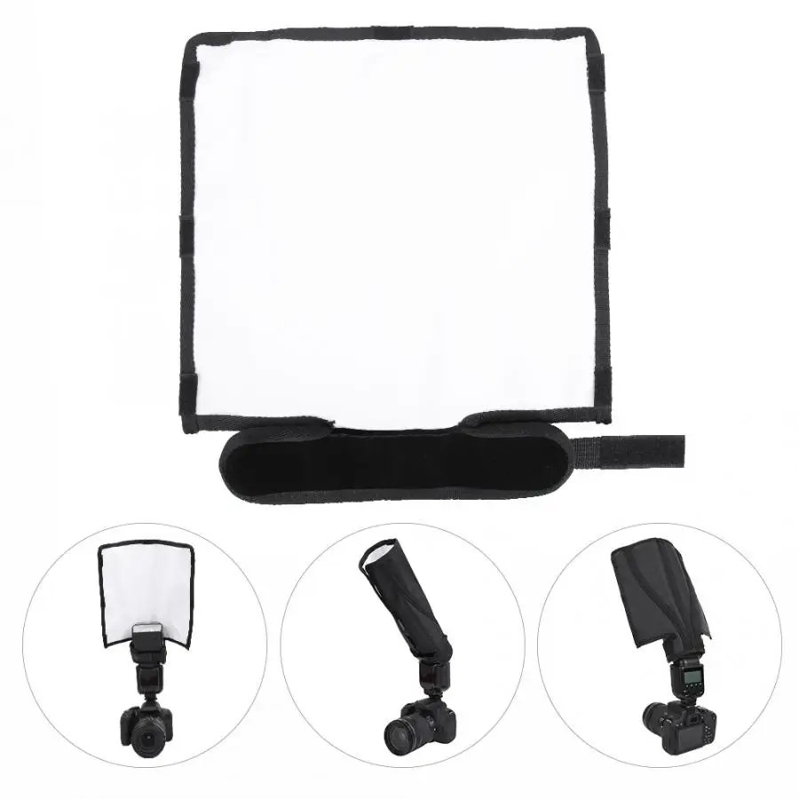 

Universal Foldable Flash Softbox Diffuser Speedlite Photography Reflector with Hook and Loop for Different Speedlight