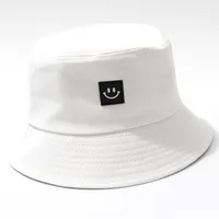 Women Simple Bucket Hat Solid Candy Colors Smile Face Sun Hat Outdoor Sports Travel Beach Caps Fishermen Hats Hip Hop Female Cap 6