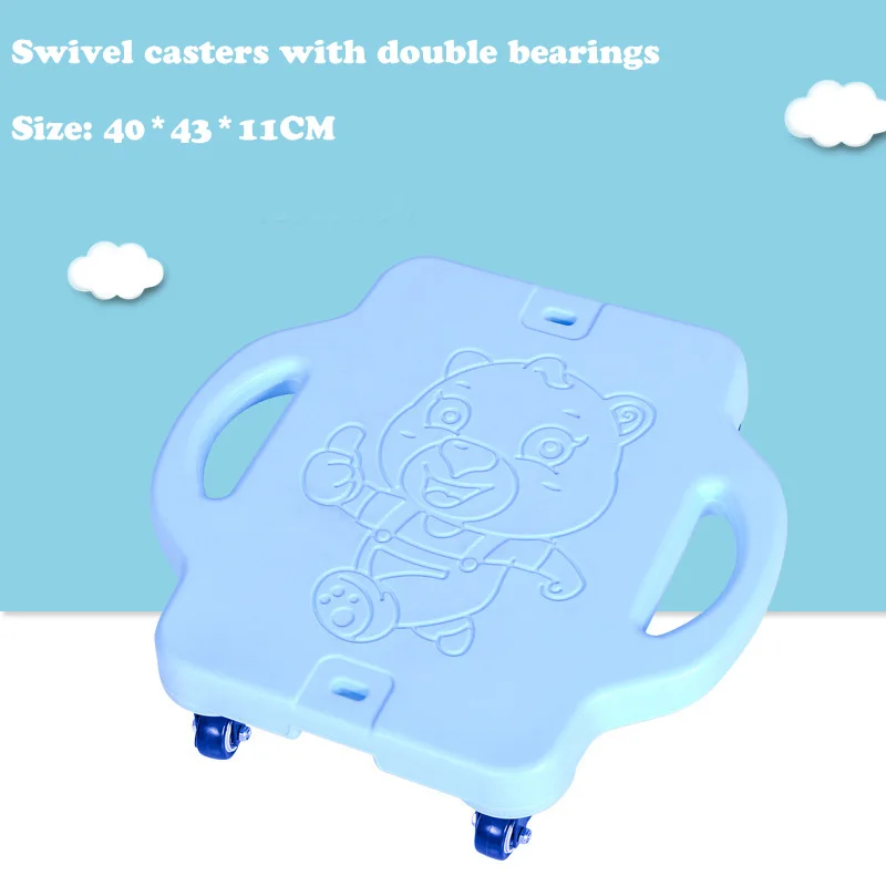 双轴承黑轮-中号-淡蓝色（送牵引绳）