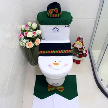 

Fashion Snowman Carton Bathroom Decoration Toilet Seat Lid Cover Waterbox Cover Floor Cover Pesonal Dailylife Product