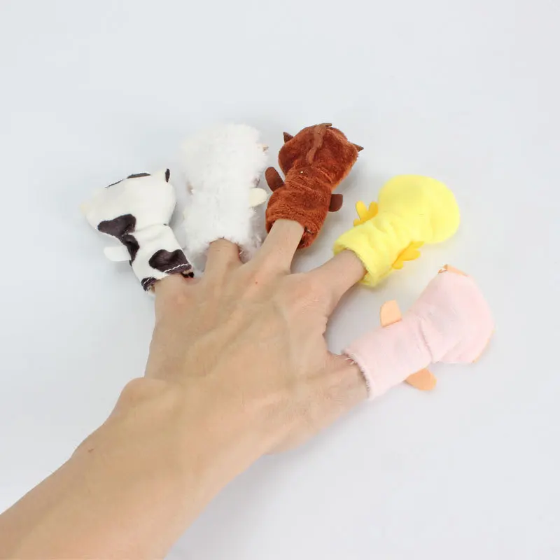 5 Pcs/1 Lot Cartoon Animal Finger Puppet Child Toys Parent-child Early Childhood Education Puzzle Doll Kids Toy Plush Toys