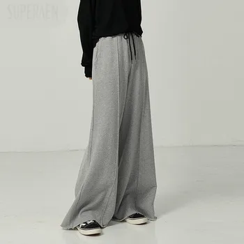

TVVOVVIN Casual Wide Leg Pants Female 2019 Autumn New High Waist Long Pants Women Solid Color Cotton Fashion Ladies Pants B257