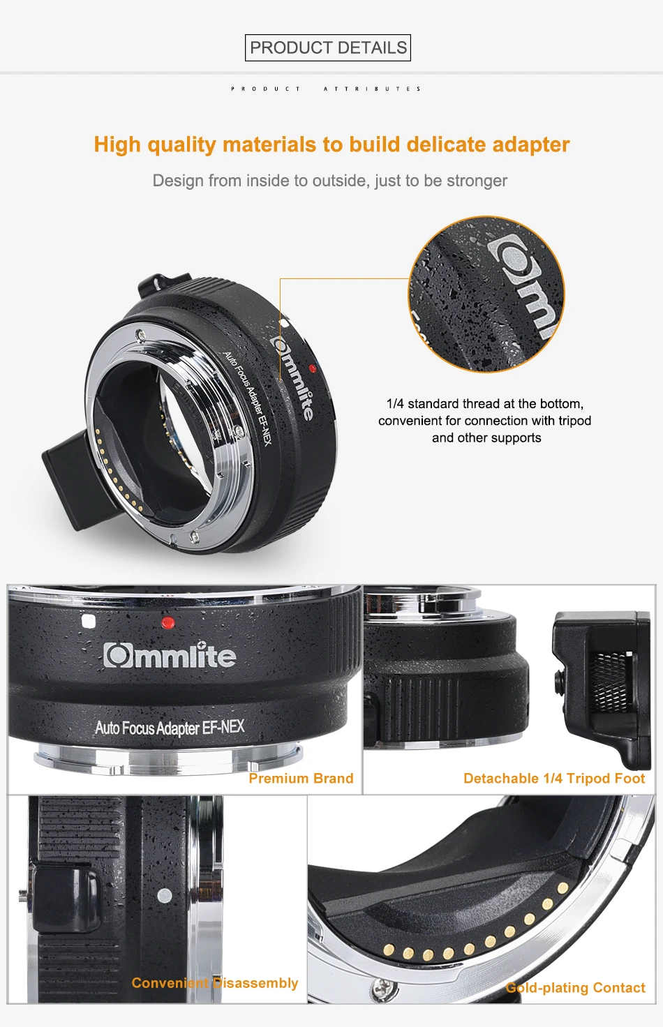 COMMLITE CM-EF-NEX B Автофокус Крепление объектива адаптер для Canon EF объектив для использования для sony NEX Крепление камеры