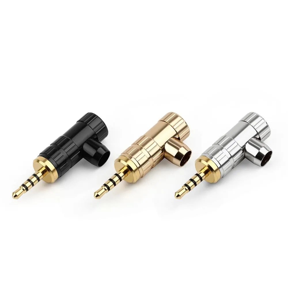 Mini Jack 2 5mm Male Audio Connector Aluminum Shell Gold Plated Copper 2 5 Stereo 4 Poles Balance Headphone Plug Adapter DIY
