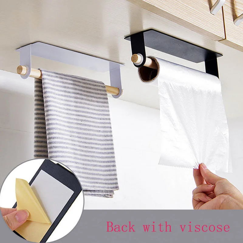 

Hook Kitchen Roll Adhesive Paper Towel Holder Storage Rack Sundries Organizer Home Storage Tools
