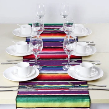 

Home Practical Fashion Table Flag Beach Towel Mexican Style Blanket Picnic Blanket Handmade Striped Tablecloth