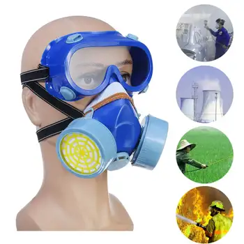 

Respirator Gas Mask with Eye Goggle Full Face Masks Filter Dustproof Workplace Safety Protection For Painting Spraying
