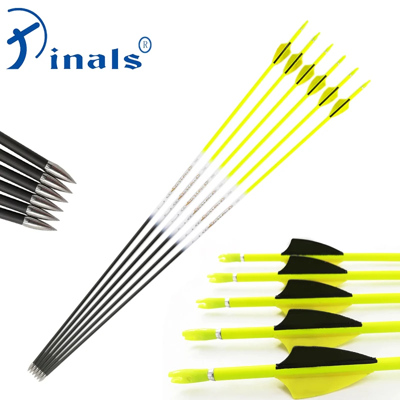 Pinals Archery Carbon Arrows Spine 500 600 700 800 900 1000 ID4.2mm 30 Inches Shaft Points Compound Recurve Bow Hunting | Спорт и