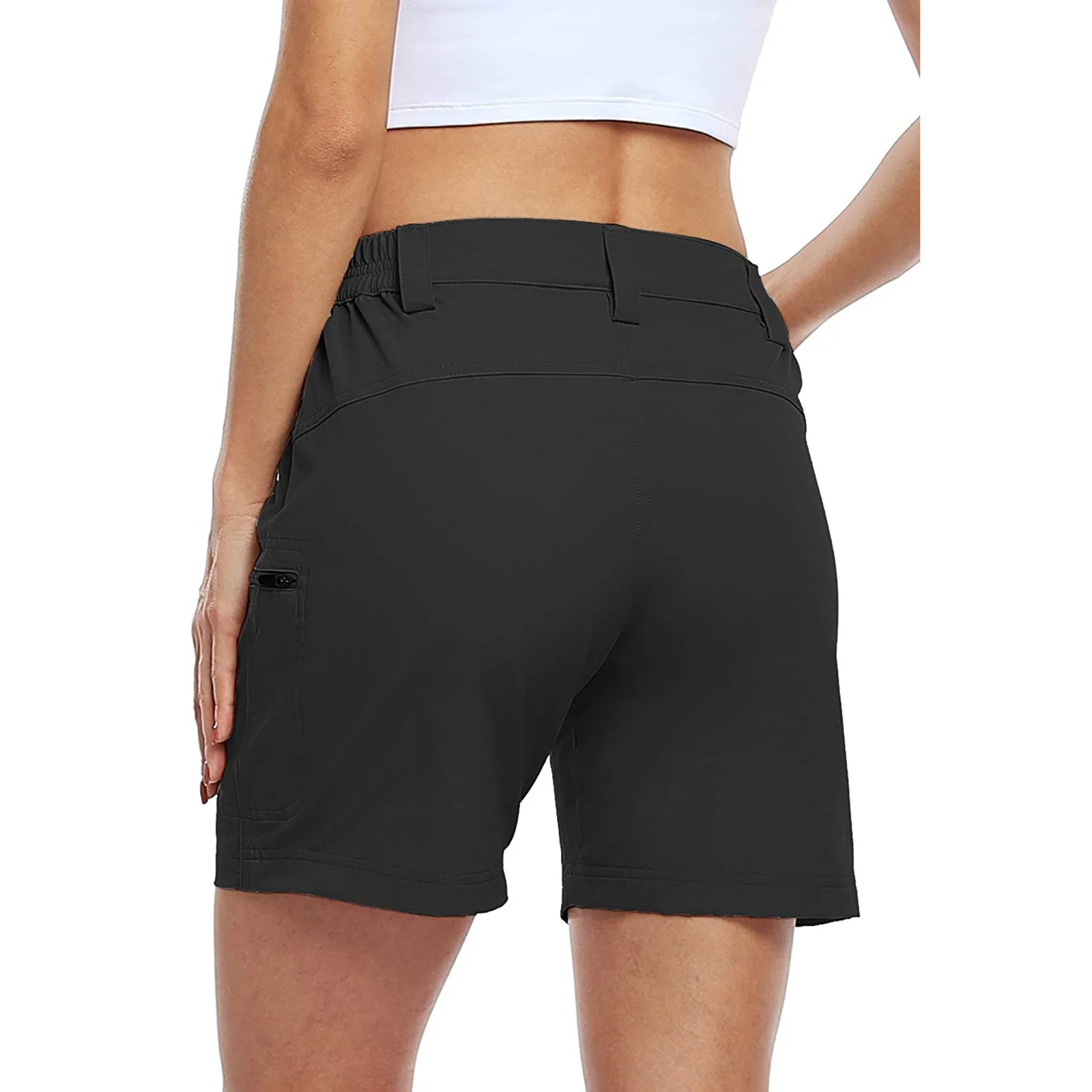 Women Summer Casual Shorts 2021 New Style Fashion Solid Color Side Pockets Zipper Cargo Short Pants for Women High Waist Shorts soffe shorts Shorts