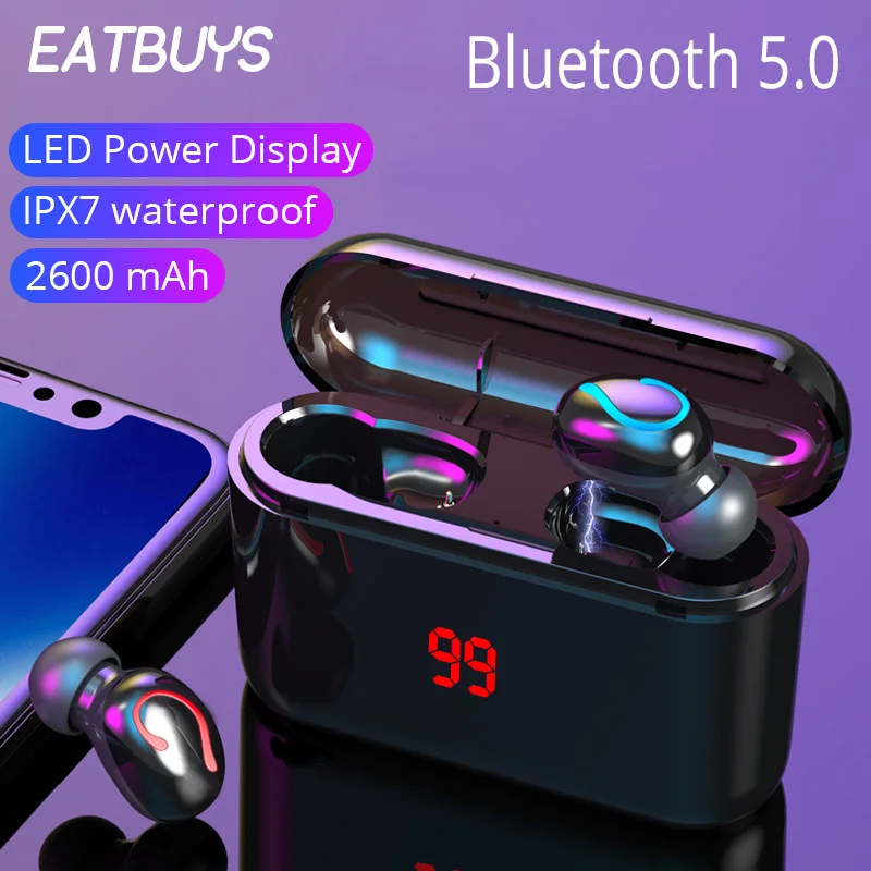 

Tws Wireless Earphone Bluetooth 5.0 Earphones Power Display Sport Stereo Cordless Earbuds Headset with 2600mah Power Bank PK Q32