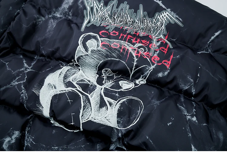 Confused Bear Print Padded Parka Jacket H3f5a575fb8674a7bb9c45c3cc9e25909z