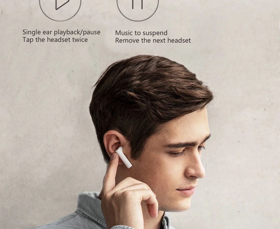 Оригинальная Беспроводная bluetooth-гарнитура Xiaomi Air2 с шумоподавлением, Спортивная Беговая бинауральная Ушная вилка, мини-гарнитура для вождения