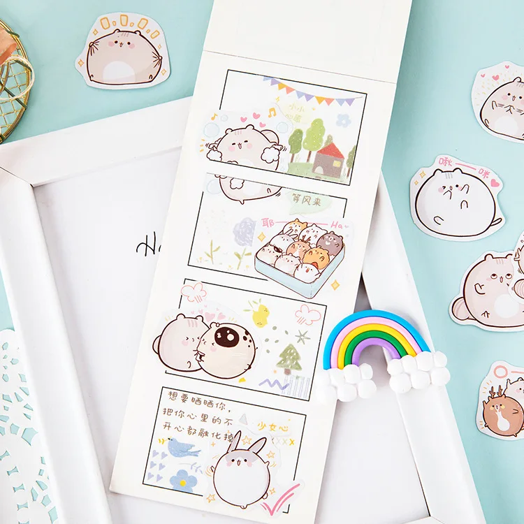 45 Pcs Kawaii Stickers Set Washi Scrapbooks Sticker Set Cute Dog Diy  Decorative Stickers Diy Label For Gift Box Packing Album