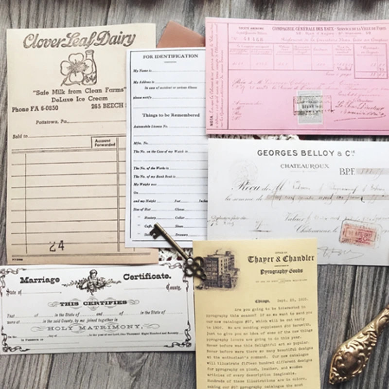 

25Pcs/Bag Vintage Japan Style Cheque Paper Stickers for DIY Scrapbooking Happy Planner Card Making Journal Project