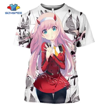 

Fashion Casual Men's t shirt Anime Darling in the FranXX Zero Two 02 Printed Girl T-shirt Summer Funny Women 3D Tee Men Clothing