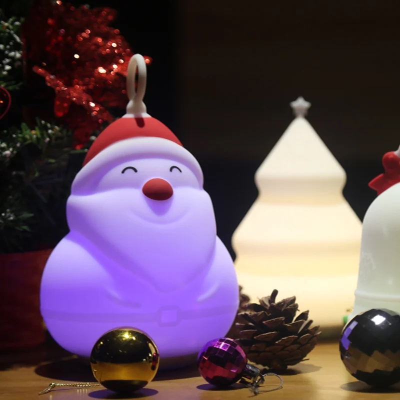 

Christmas Luminous Toy For Kids Girls Soft Silicone Santa Claus LED With Sensitive Touch Control Baby Nursery Lamp Toys Novelty