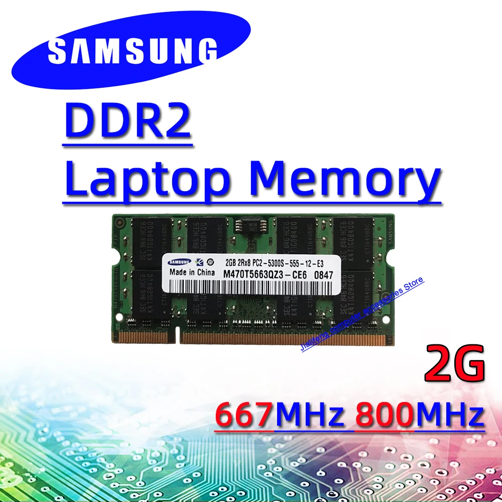 

Samsung ddr2 2GB 667MHz 800MHz RAM Sodimm Laptop Memory pc2- 5300S 6400S 1GB 4GB