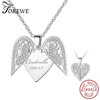 

Personalized Heart Necklace with Crystal Butterfly Custom Name Engraved 925 Sterling Silver Pendant Necklace for Women Jewelry
