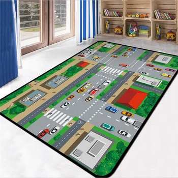 

Carpet Living Room Children Cartoon Map Small Animal Bedroom Decorative Floor Mat Door Porch Water Absorption and Anti Slip Rug