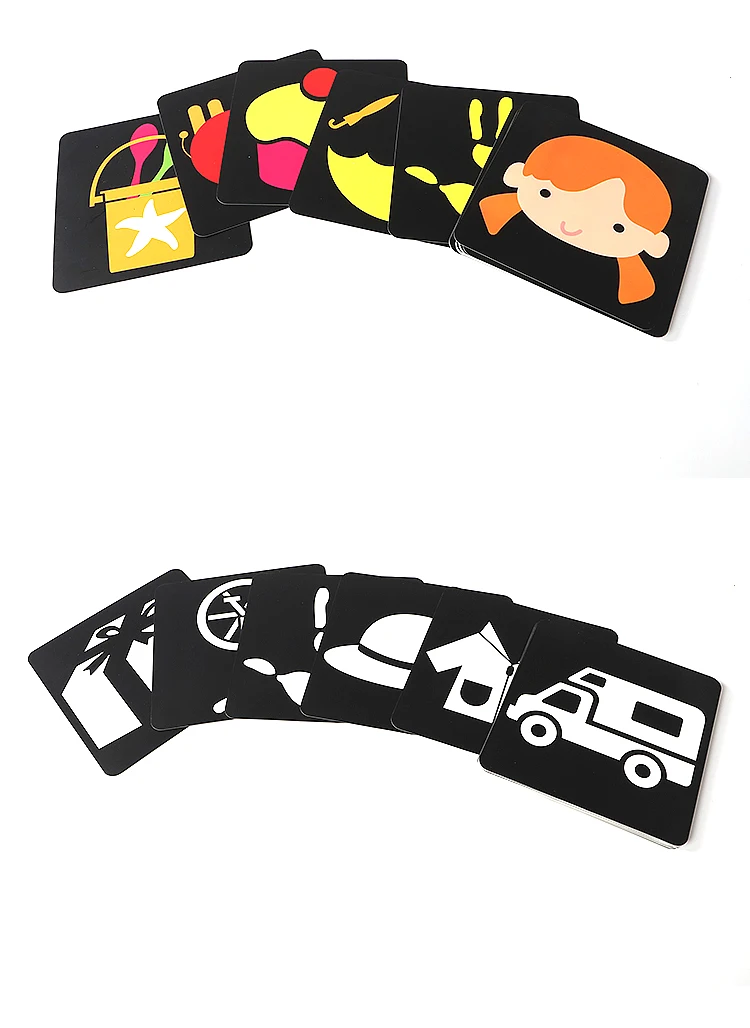Brinquedos para o Bebê Preto e Branco Pces Visuais Sentidos Exercícios Montessori Cartões - Coloridos Pré-escolar Cedo Brinquedos Educativos 96 10 Brinquedos e hobbies